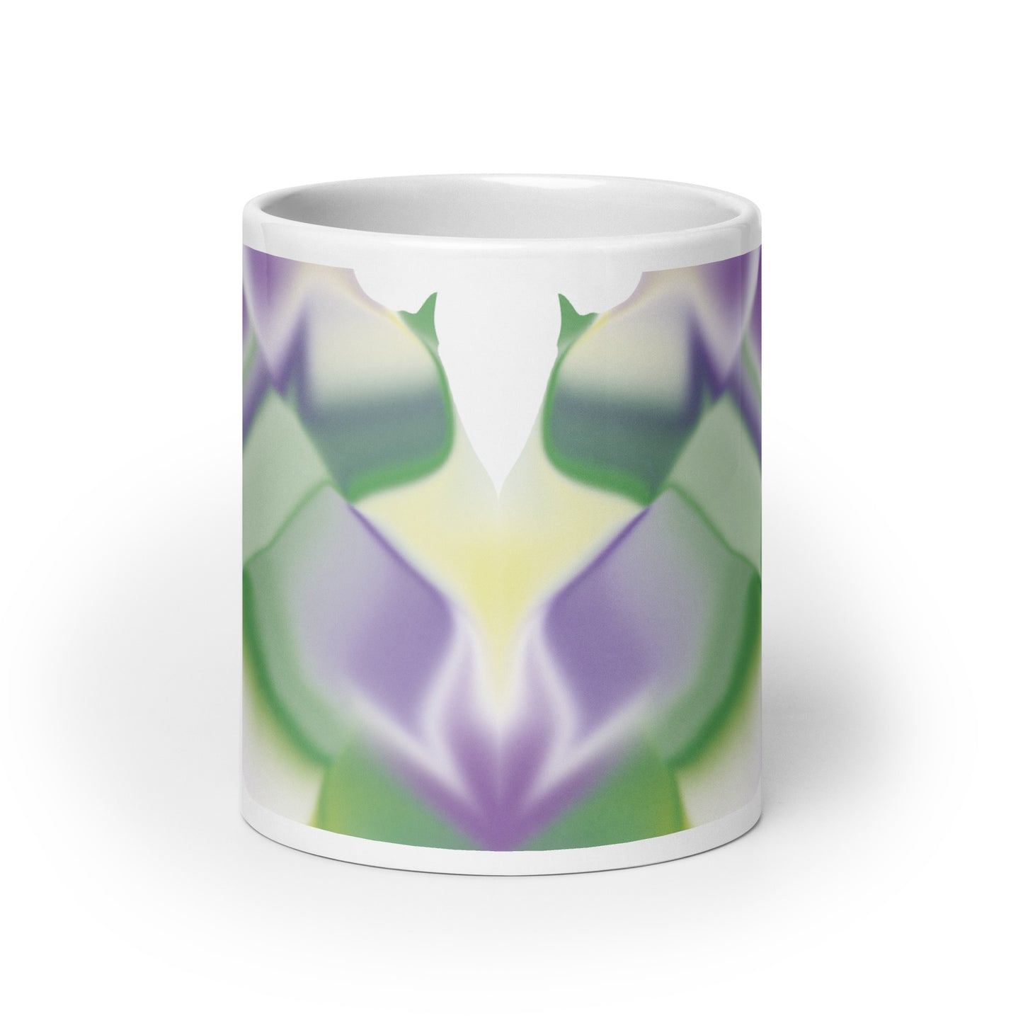 Ribbons Green BeSculpt Abstract Artwork Kaleidoscope Mug 3