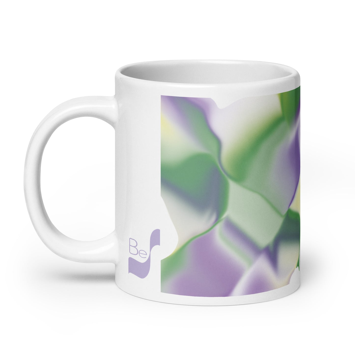 Ribbons Green BeSculpt Kaleidoscope Mug 4