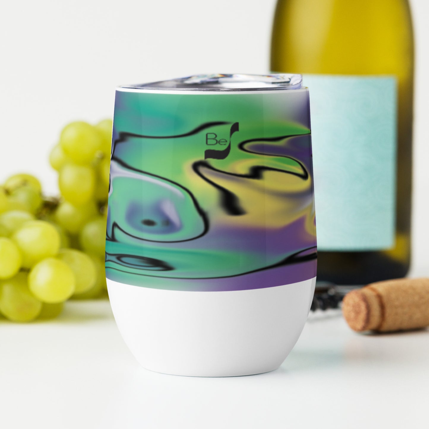 Masquerade BeSculpt Abstract Art Wine Tumbler