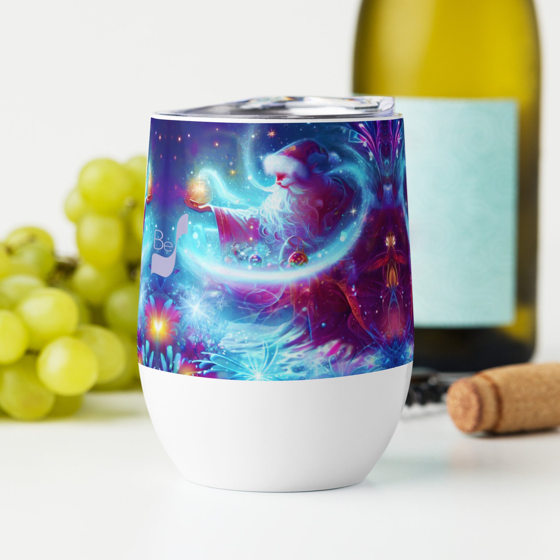 Santa's Magic BeSculpt Holiday Art Wine Tumbler