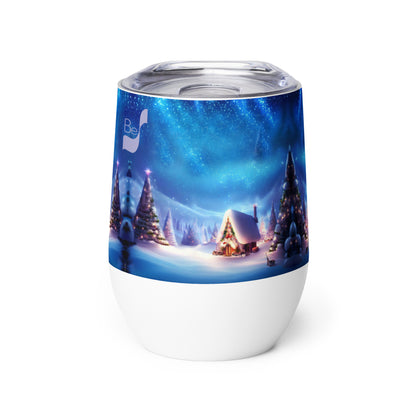 Snowy Cheer BeSculpt Holiday Art Wine Tumbler