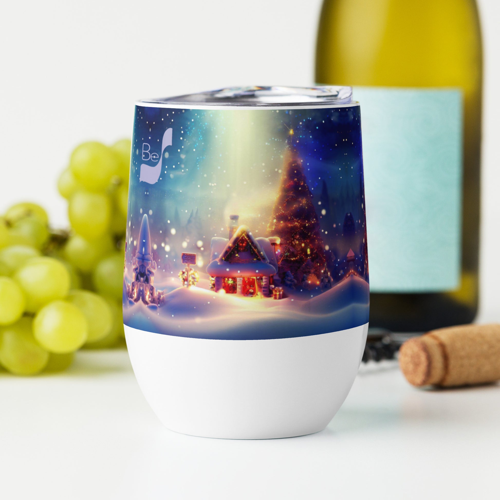 Wonderland BeSculpt Holiday Art Wine Tumbler