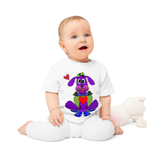 Love Pup 1 Purple BeSculpt Kids/Baby Organic T-Shirt