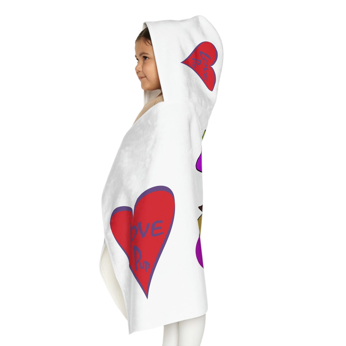 Love Pup 3 Violet BeSculpt Kids Hooded Towel