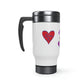 Love Pup 3 Violet BeSculpt Kids Stainless Steel Travel Mug with Handle, 14oz