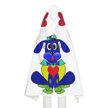 Love Pup 2 Blue BeSculpt Kids Hooded Towel