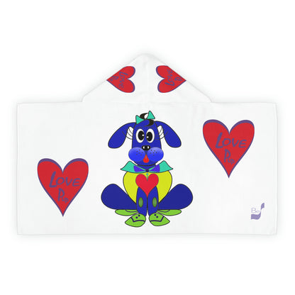 Love Pup 2 Blue BeSculpt Kids Hooded Towel