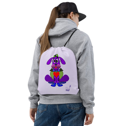 Love Pup 1 Purple BeSculpt Kids Drawstring Bag