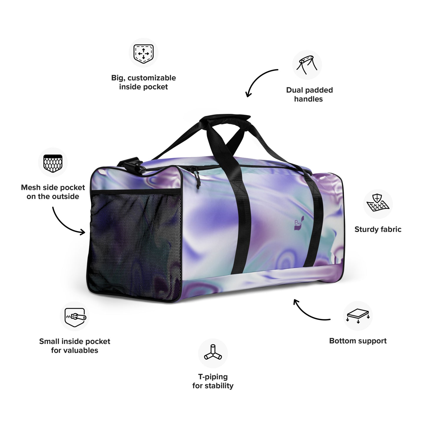 Blue Haze Abstract Art BeSculpt Duffle Bag