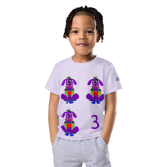T-shirt Love Pup 1 Purple BeSculpt Kids 3