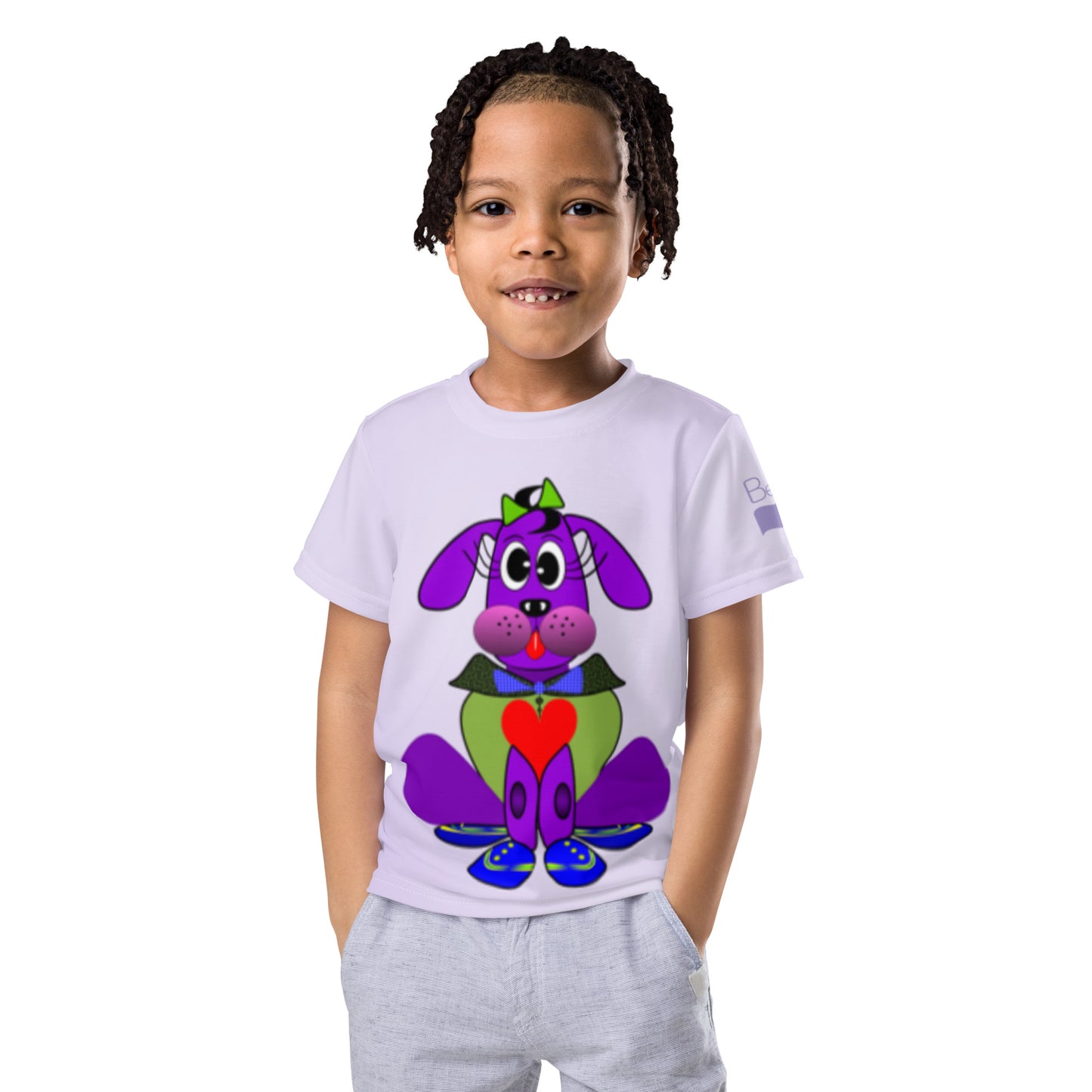 T-shirt Love Pup 1 Purple BeSculpt Kids