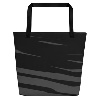 Black H Stripes BeSculpt Tote/Beach Bag Reflected Pattern