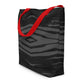 Black H Stripes BeSculpt Tote/Beach Bag Reflected Pattern 2