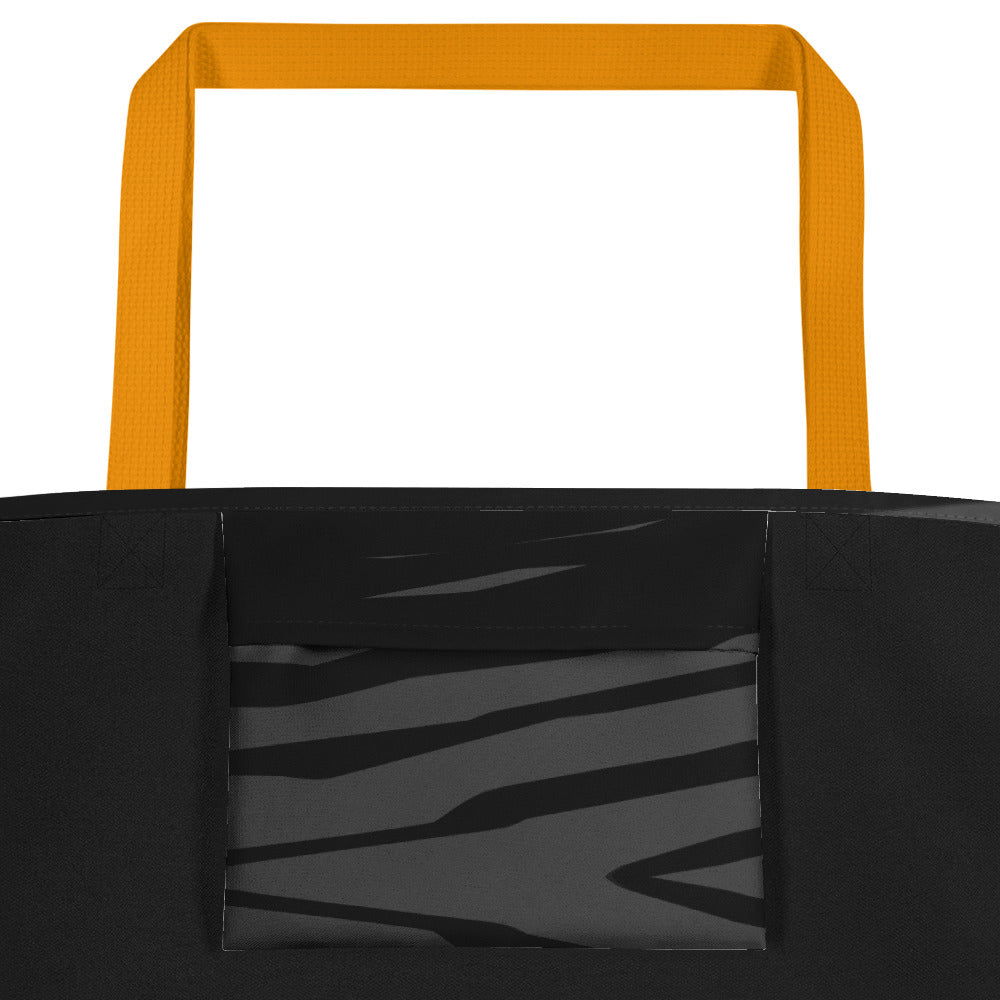Black H Stripes BeSculpt Tote/Beach Bag Reflected Pattern