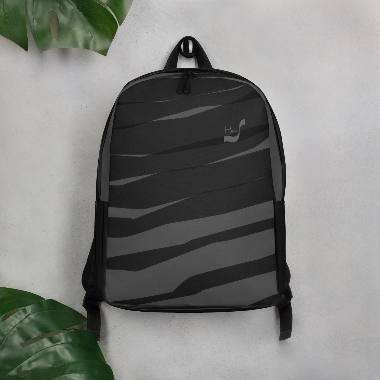 Black H Stripes BeSculpt Minimalist Backpack