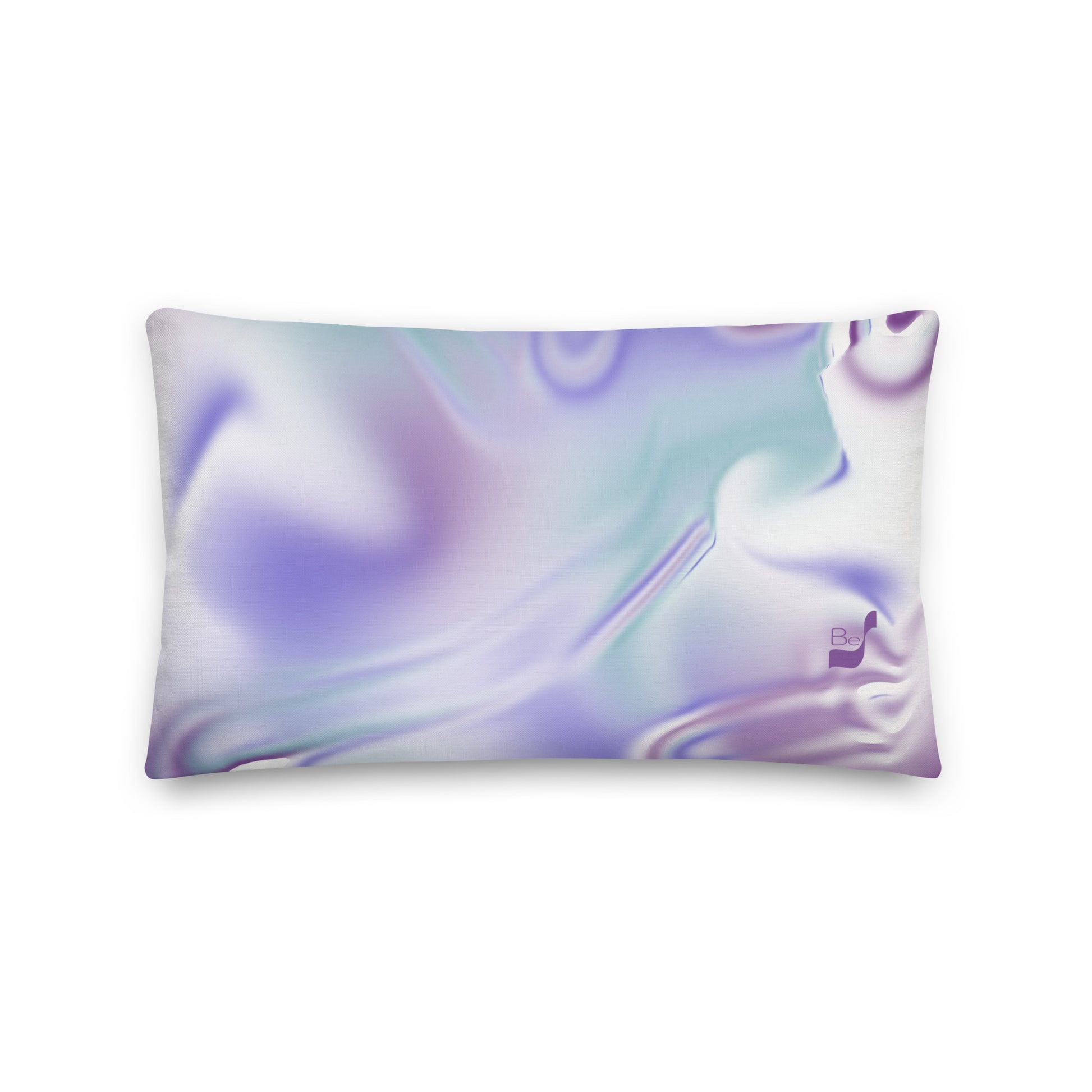 Blue Haze BeSculpt Abstract Art Throw Pillow (Fabric with a linen feel)