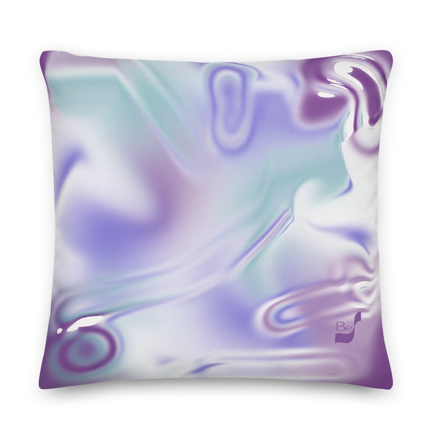 Blue Haze BeSculpt Abstract Art Throw Pillow (Fabric with a linen feel)
