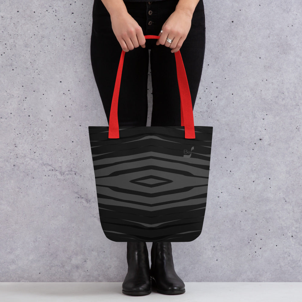 Black H Stripes BeSculpt Tote Bag Reflected Pattern 2