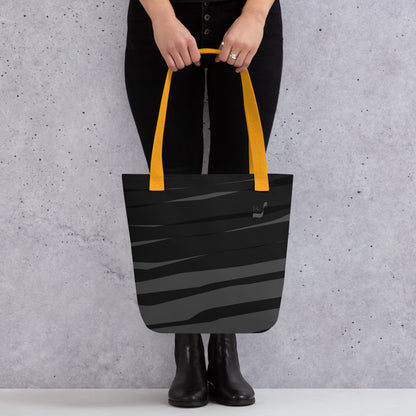 Black H Stripes BeSculpt Tote Bag Reflected Pattern