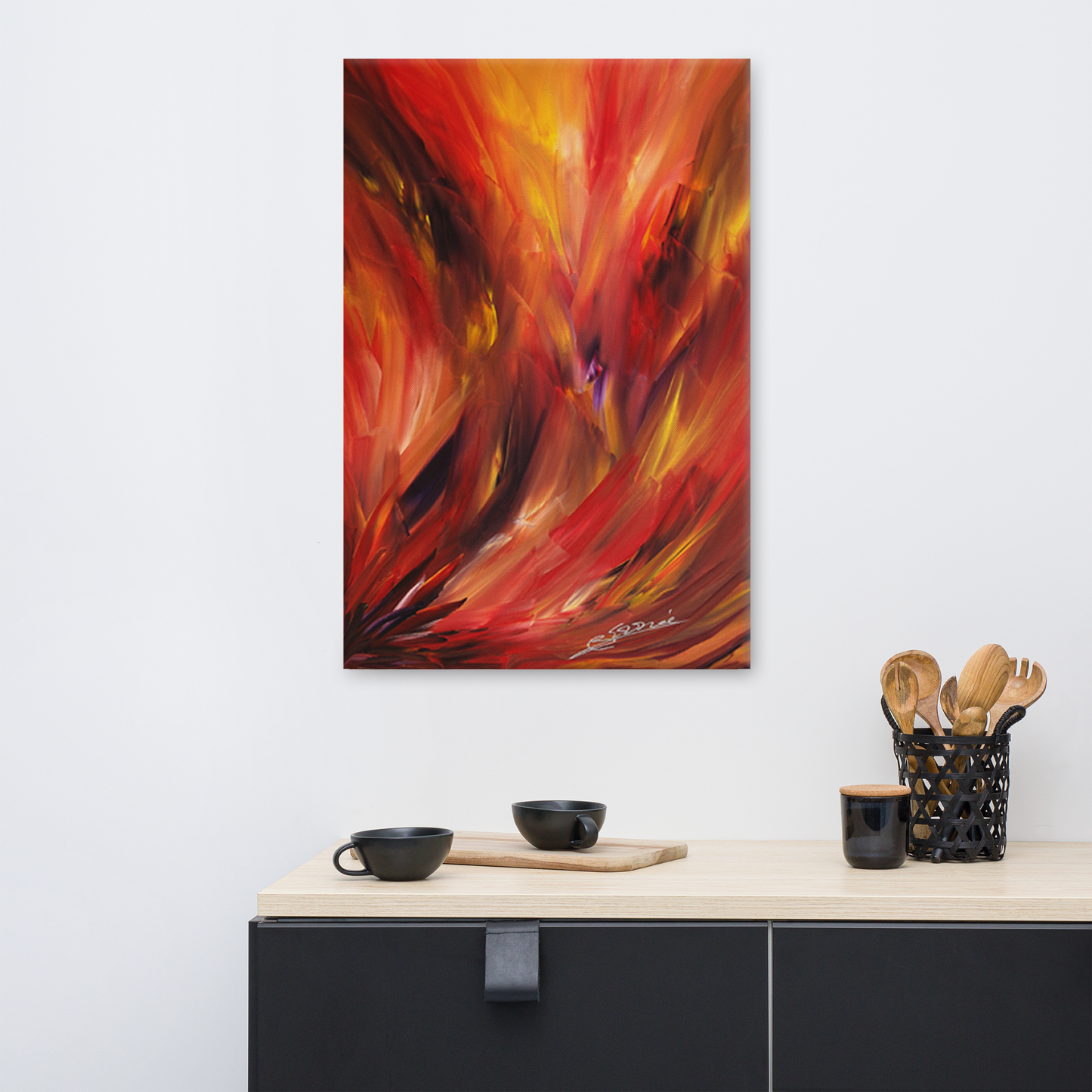 Witnessing Inferno BeSculpt Giclée on Canvas
