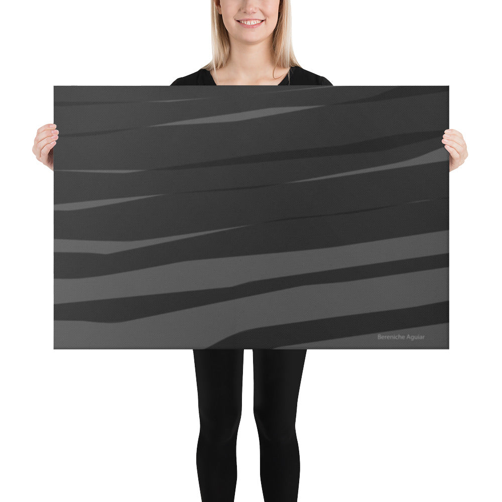 Black H Stripes BeSculpt Abstract Art on Canvas