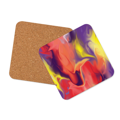 Airless BeSculpt Abstract Art Cork-back Coaster Reversed Image