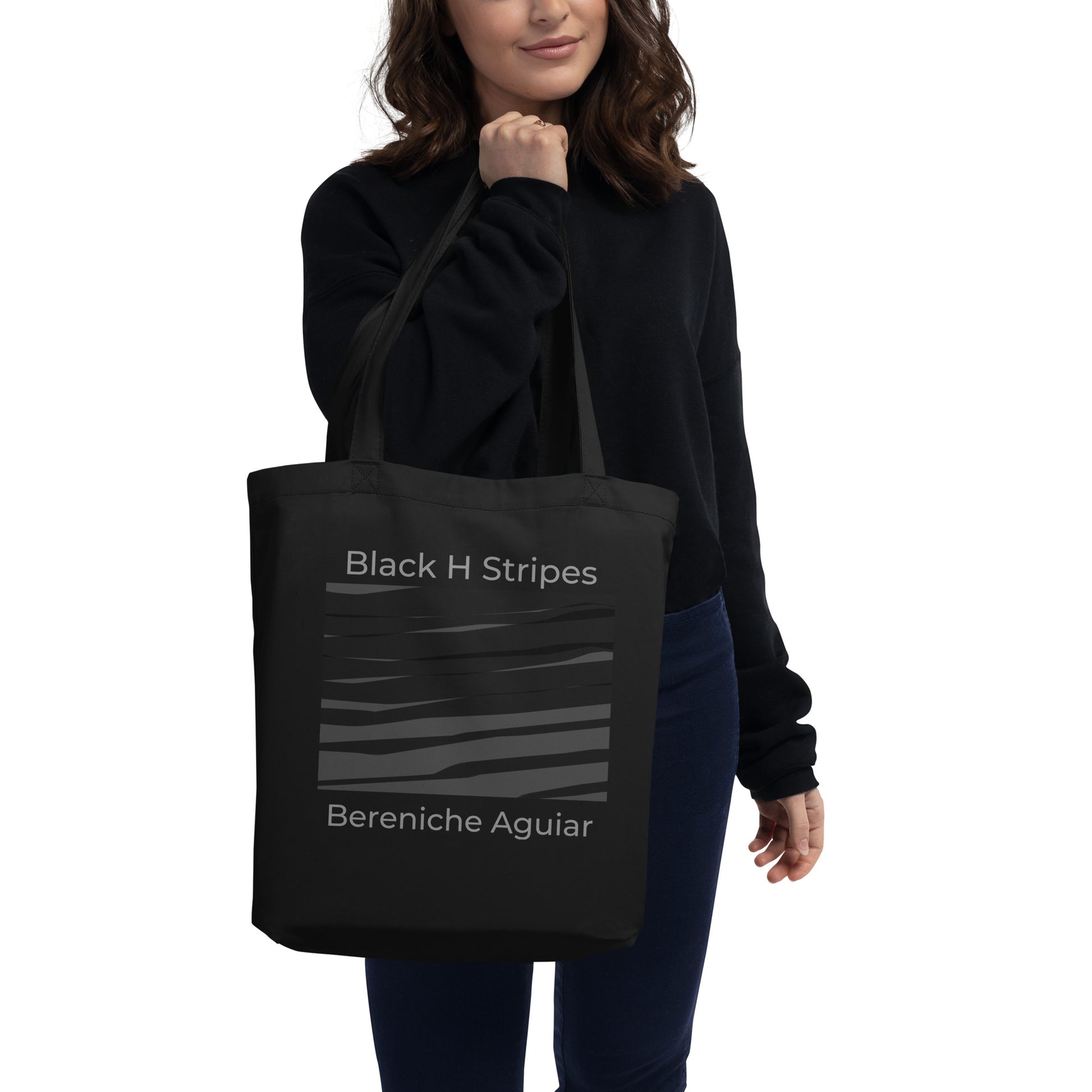 Black H Stripes BeSculpt Eco Tote Bag