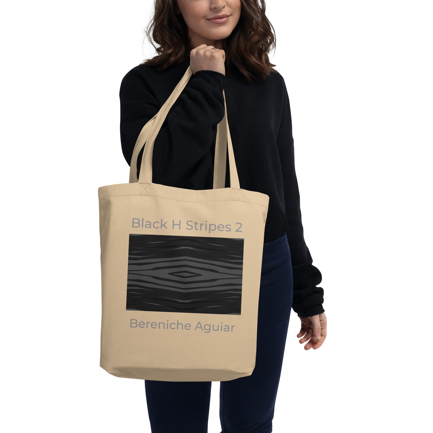 Black H Stripes BeSculpt Eco Tote Bag 2