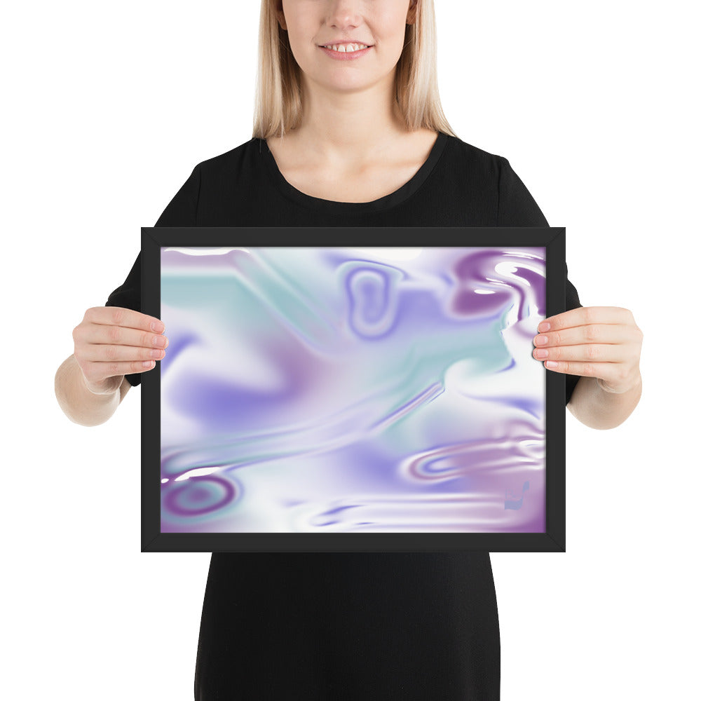 Blue Haze BeSculpt Abstract Wall Art Framed Horizontal