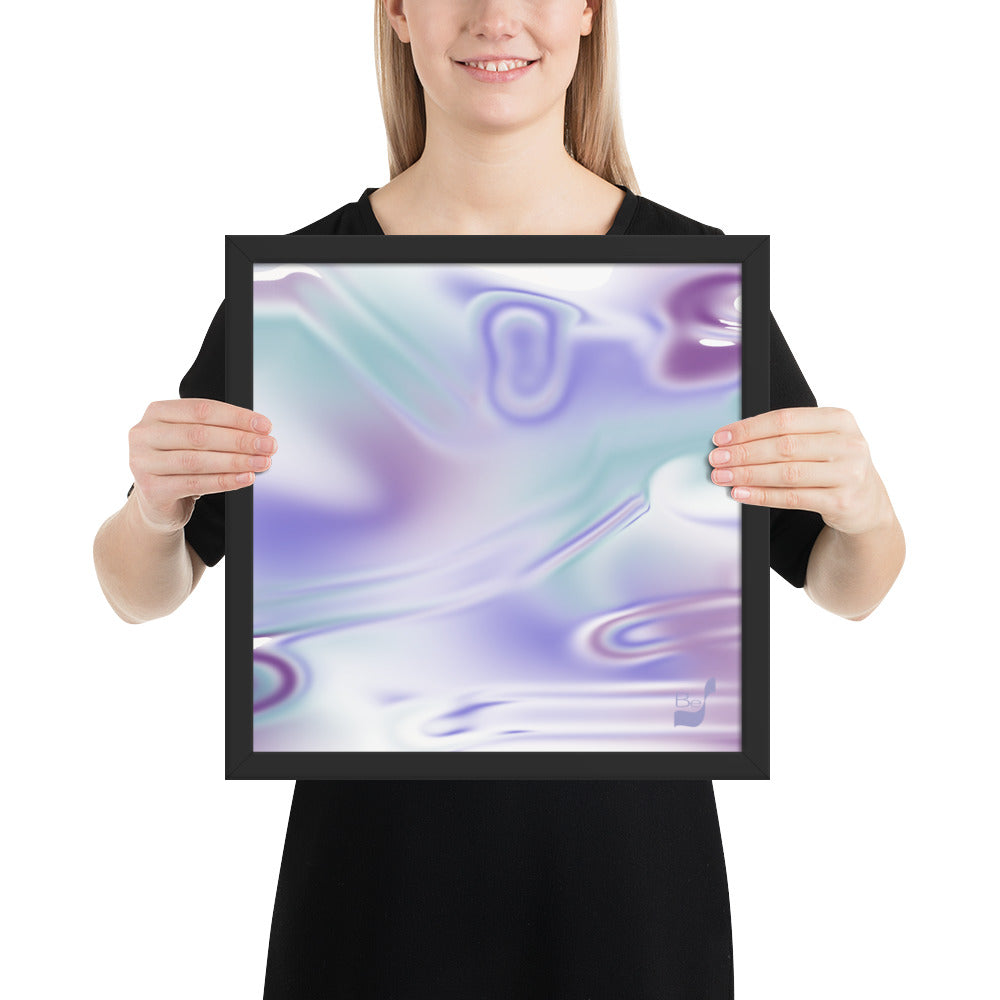 Blue Haze BeSculpt Abstract Art Framed H