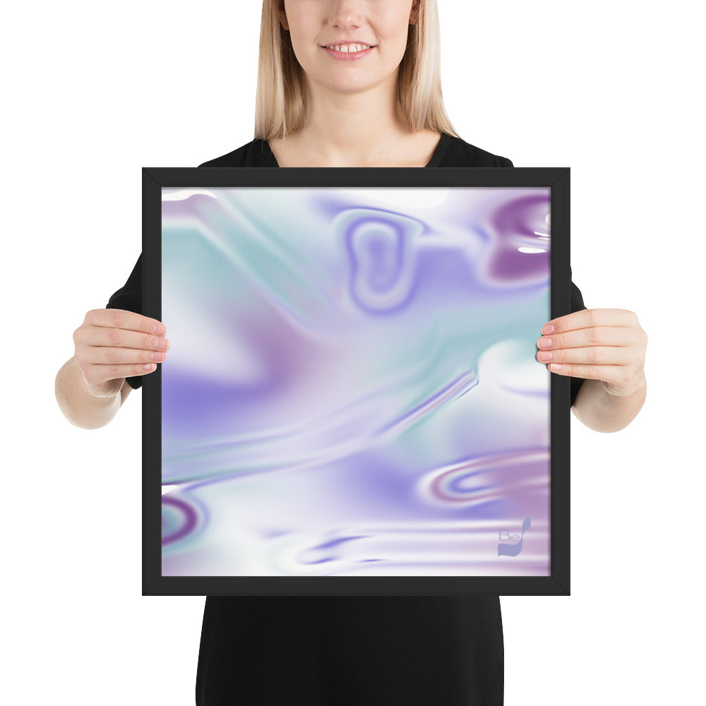 Blue Haze BeSculpt Abstract Art Framed H