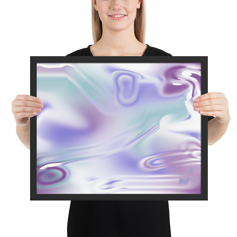 Blue Haze BeSculpt Abstract Art Framed H