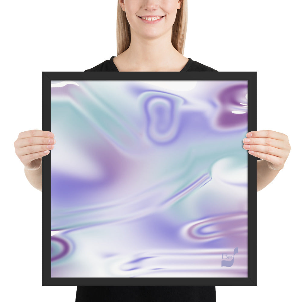 Blue Haze BeSculpt Abstract Art Framed H