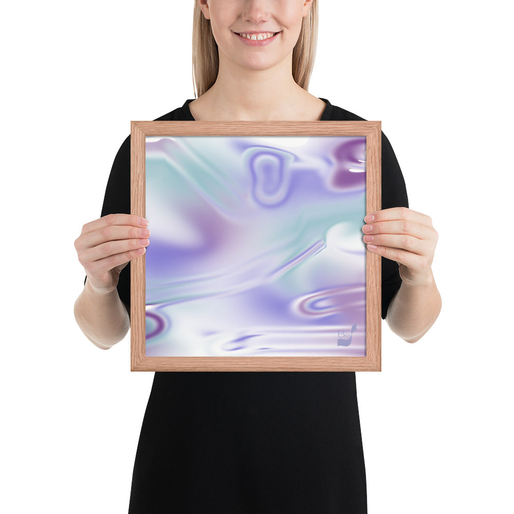 Blue Haze BeSculpt Abstract Art Framed H