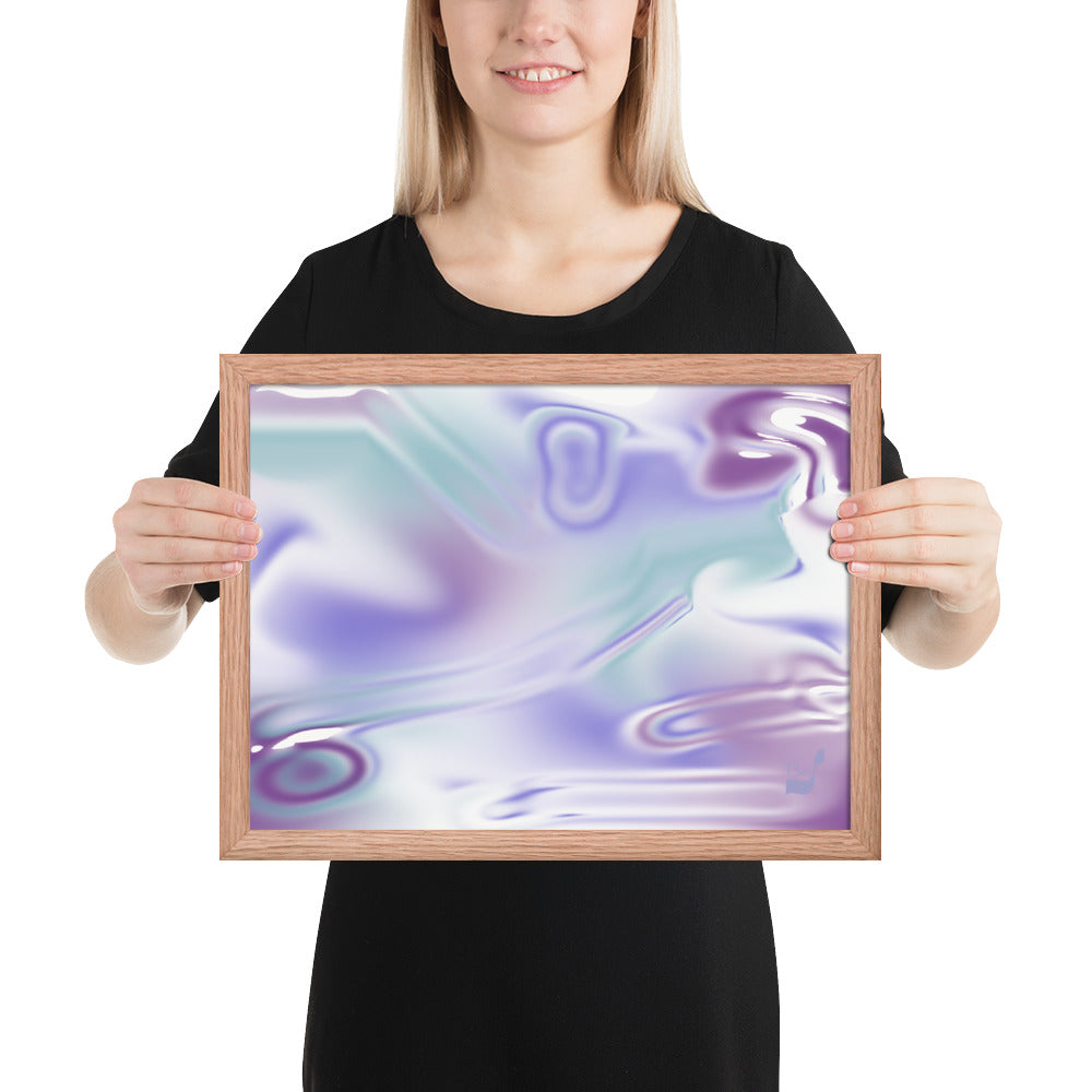 Blue Haze BeSculpt Abstract Art Framed H