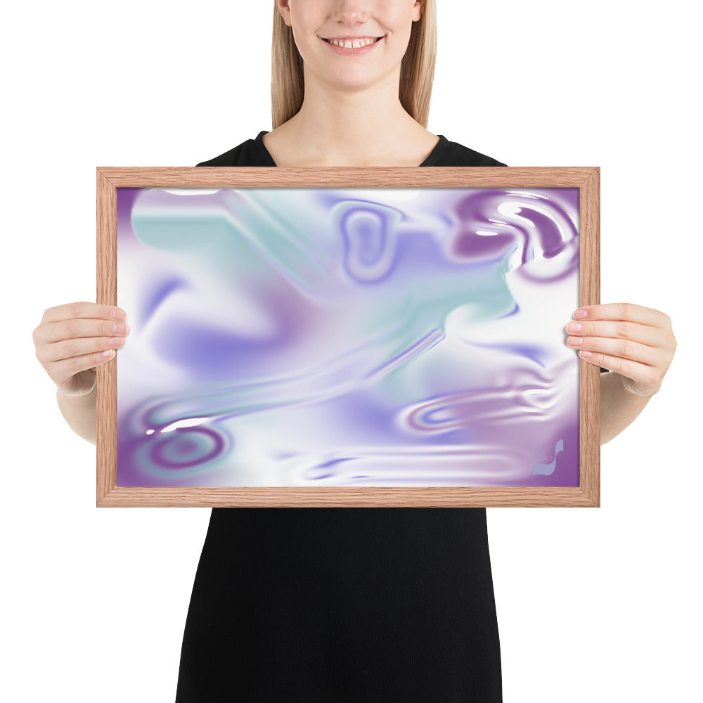 Blue Haze BeSculpt Abstract Art Framed H