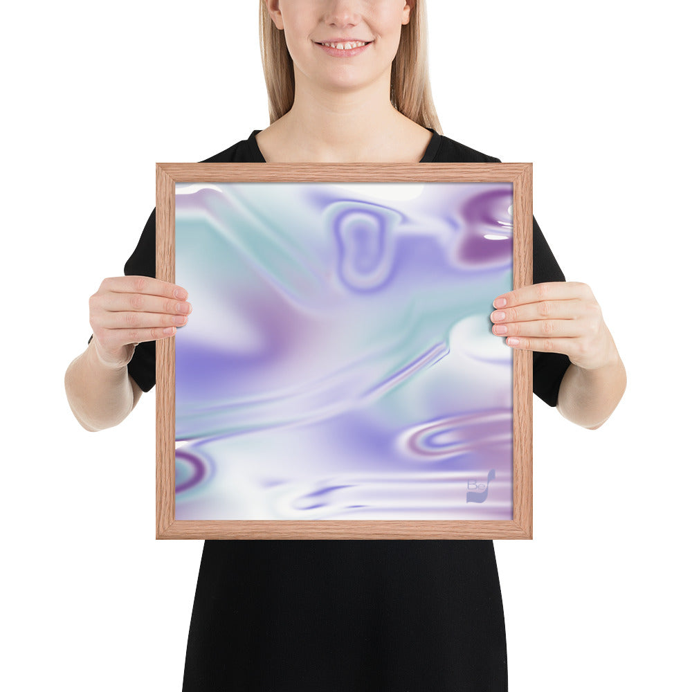 Blue Haze BeSculpt Abstract Art Framed H