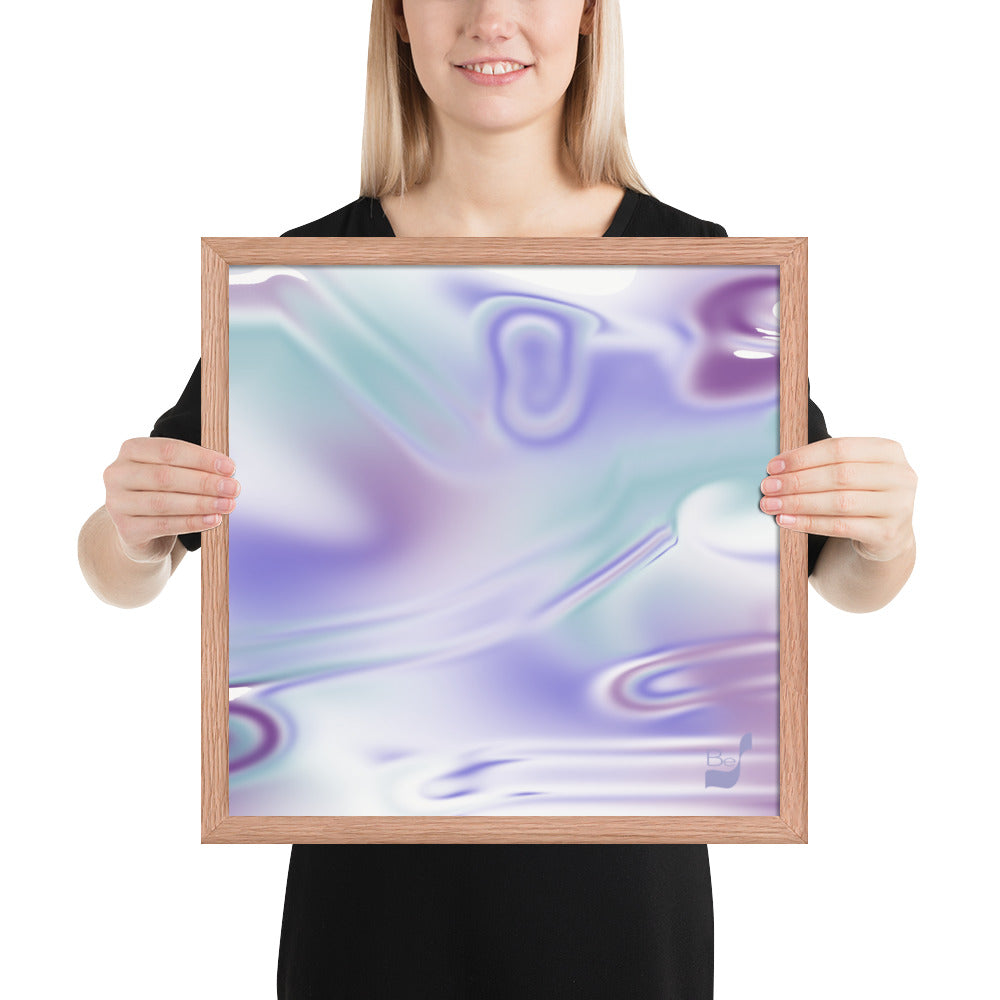 Blue Haze BeSculpt Abstract Art Framed H