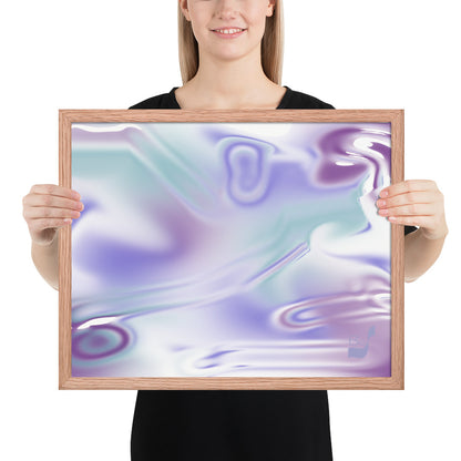 Blue Haze BeSculpt Abstract Wall Art Framed Horizontal