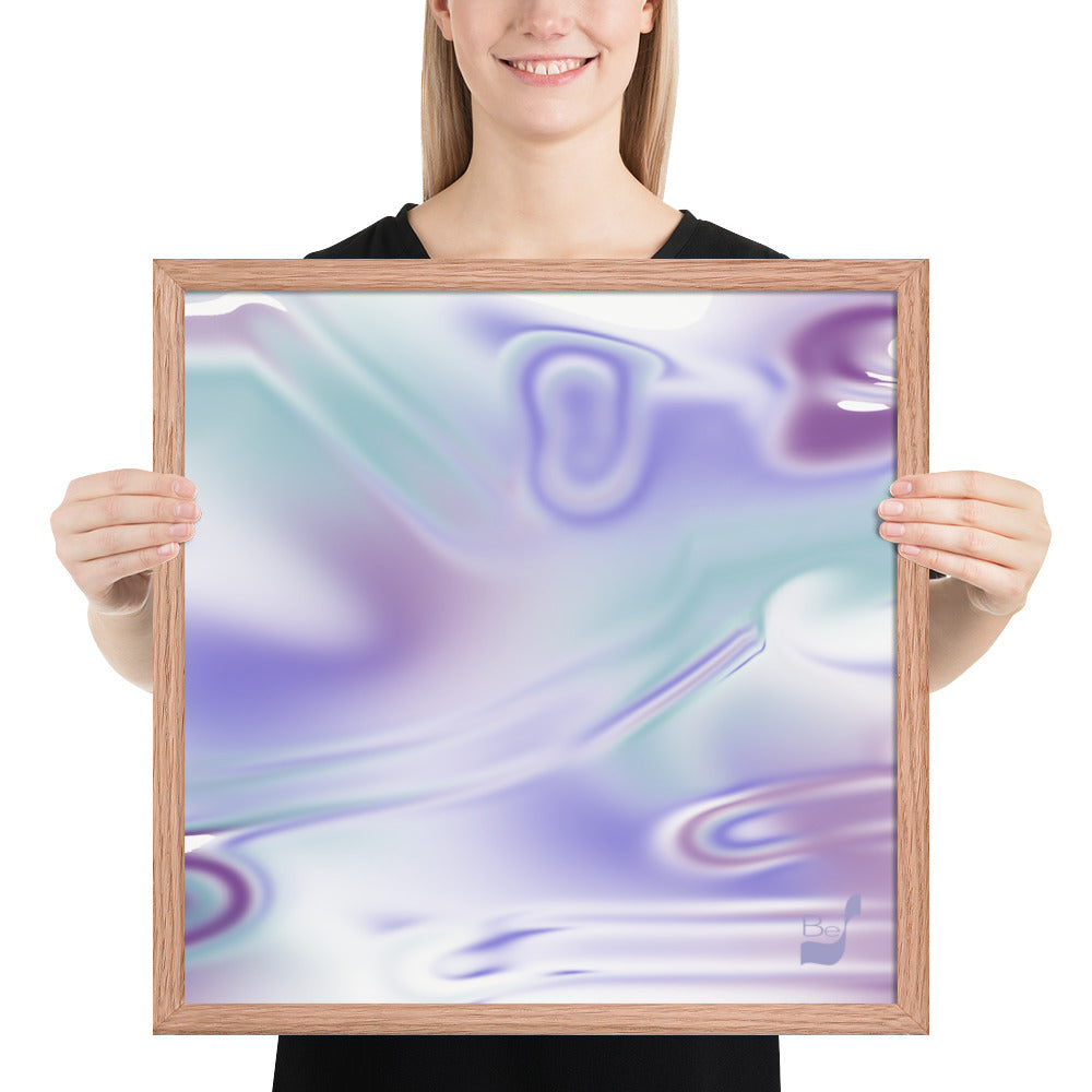 Blue Haze BeSculpt Abstract Art Framed H