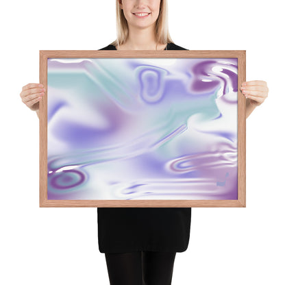 Blue Haze BeSculpt Abstract Art Framed H