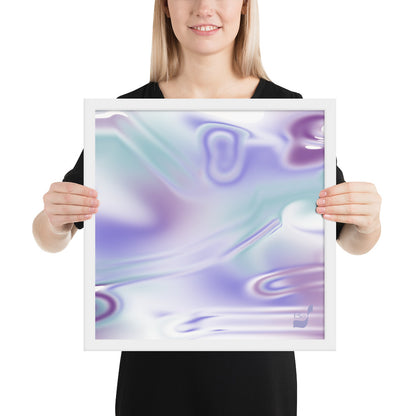 Blue Haze BeSculpt Abstract Art Framed H