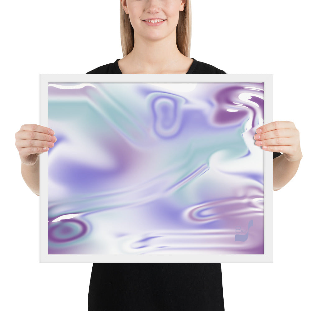 Blue Haze BeSculpt Abstract Wall Art Framed Horizontal