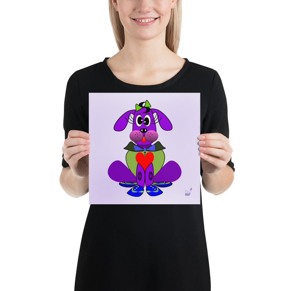 Love Pup 1 Purple BeSculpt Kids Art Prints/Posters