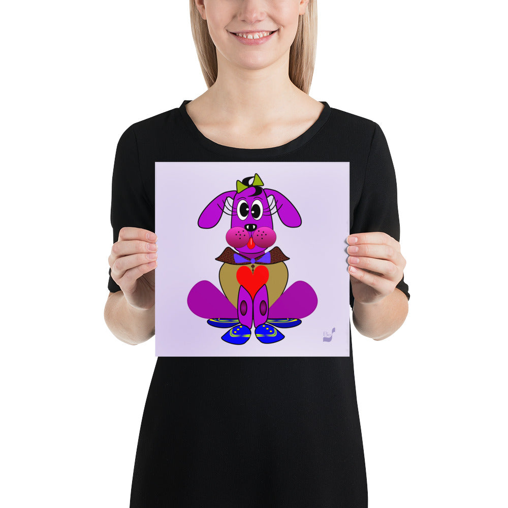 Love Pup 3 Violet BeSculpt Kids Art Prints/Posters