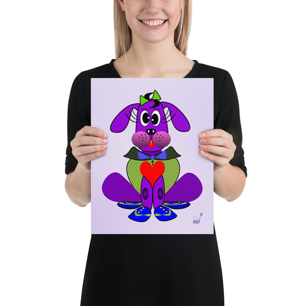 Love Pup 1 Purple BeSculpt Kids Art Prints/Posters