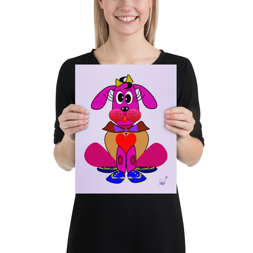 Love Pup 4 Hot Pink BeSculpt Kids Art Prints/Posters