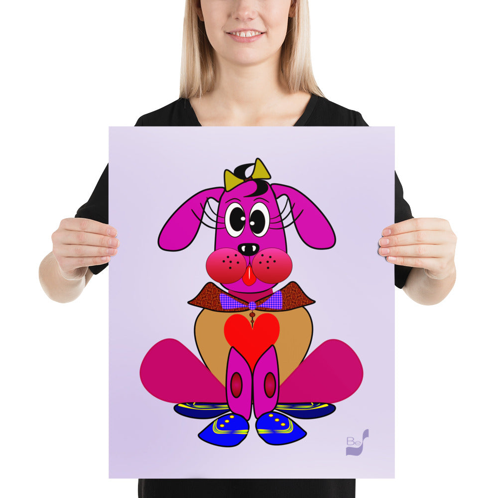 Love Pup 4 Hot Pink BeSculpt Kids Art Prints/Posters