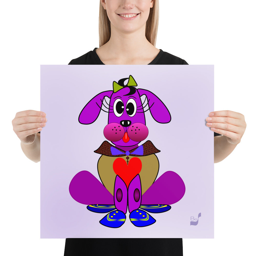 Love Pup 3 Violet BeSculpt Kids Art Prints/Posters