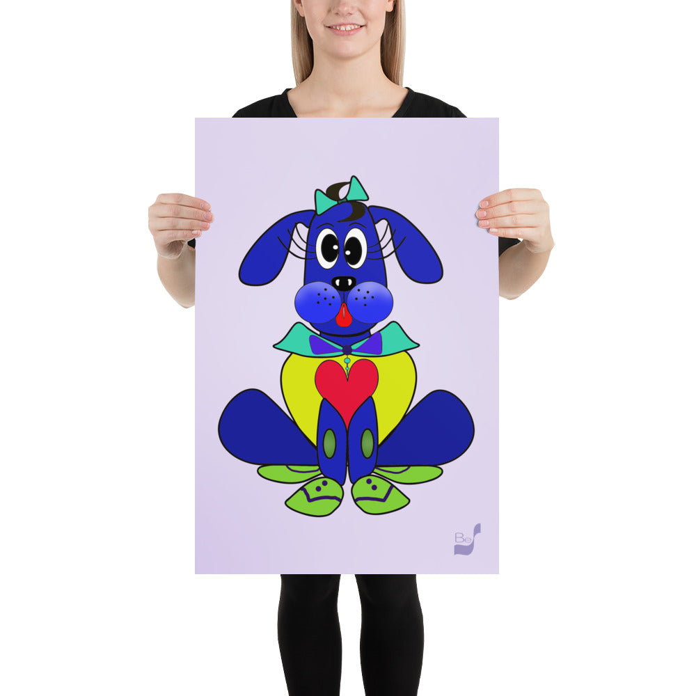 Love Pup 2 Blue BeSculpt Kids Art Prints/Posters